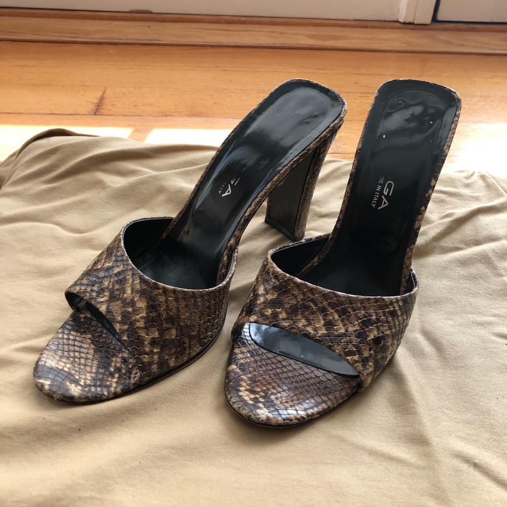 Via Spiga Snakeskin Slide Sandals - Picture 2 of 3